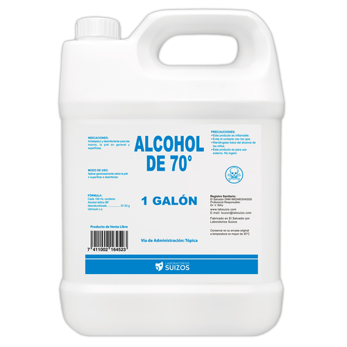 ALCOHOL SUIZOS DE 70° GALON 