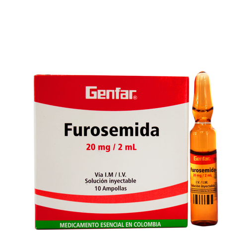 FUROSEMIDA GF 20MG/2ML X 10 AMPOLLAS